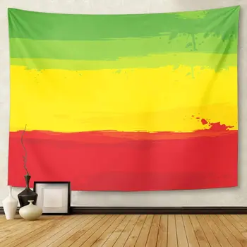 Rdeča Reggae Zastavo Etiopije Zelena Rasta Jamajka Glasbe Tapiserija Steni Visi za dnevno Sobo, Spalnica Domu 50x60 cm