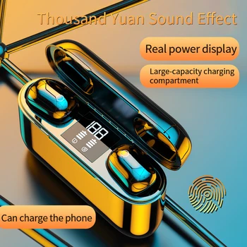 REHIMM Res Brezžične Bluetooth Slušalke TWS Čepkov V Uho Športi, Hi-fi Stereo Slušalke Slušalke Polnjenje Polje za Mobilni Telefon