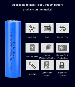 Res Zmogljivosti novo izvirno Doublepow 18650 baterijo 3,7 v 2000mah 18650 polnilna litijeva baterija za svetilko baterije