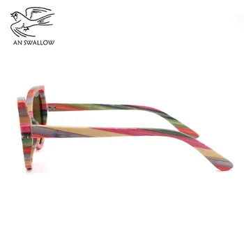 Retro polarizirana sončna očala ženske luksuzni strani-iz bambusa metulj-oblikovan sončna Očala človek, ženska sončna očala znamke oblikovalec UV400