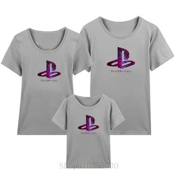 Retro Splash design PS igralništvo Letnik PS5 PS2 PS3 PS4 Igra postaja mati in hči družine ujemanje pižami
