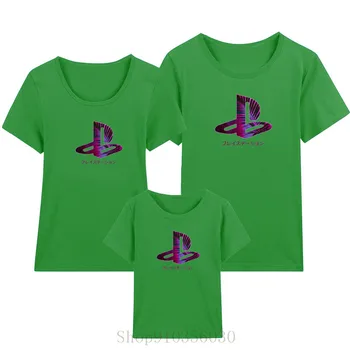 Retro Splash design PS igralništvo Letnik PS5 PS2 PS3 PS4 Igra postaja mati in hči družine ujemanje pižami