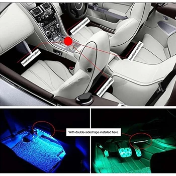 RGB Avto Notranje Dekorativne Talne Vzdušje Žarnice Luči Trakovi Smart Inteligentni Glas Senzor za Zvok Glasbe za Nadzor Avtomobila Stylig