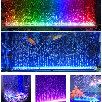 RGB LED Luči Akvarij 25/37/41/51 cm 5050 Fish Tank Podvodna Luč Vodno Zračni Mehurček Oksigenacijo Lučka EU NAS Plug