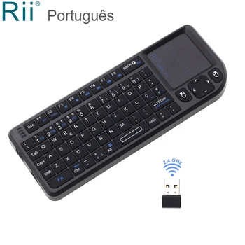 Rii Mini X1 portugalski 2,4 GHz Mini Brezžična Tipkovnica Zraka Miško z Sledilno ploščico za Android TV Box Mini PC IPTV Set Top Box