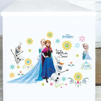 Risanke Disney Olaf Elsa Ana Princesa Stenske Nalepke Za Otroke Sobe Doma Dekor Diy Dekleta Decals Anime Zidana Zamrznjene Filmski Plakat