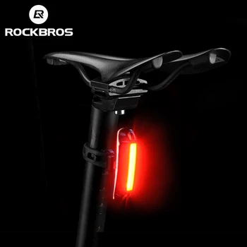 ROCKBROS Kolesa, Lahka Nepremočljiva Kolo Luč LED USB, Baterije za Varnost Back Light Jahanje Opozorilo Sedlo Kolo Zadnje Luči