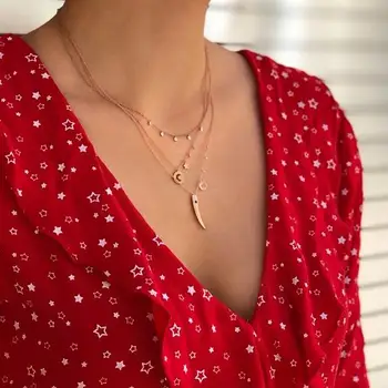 Rog roza beli krog cz spusti čar ženske izjavo ogrlica edinstveno turški zlo oko nakit 2019 nova