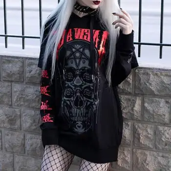 Rosetic Gothic Hoodie Ženske Oči Tiskanja Harajuku Bela Ulične Majica 2020 Pozimi, Jeseni Hoodies BF Oversize Sweatshirts