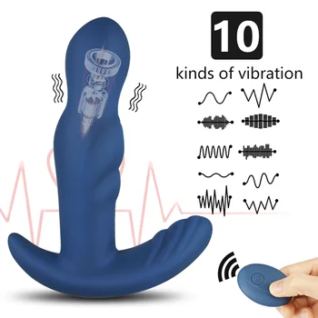 Rotacija Prostate Brezžični Massager Moški Analni Seks Moške Riti, opozarjanje z Oddaljenim Plug Rit Erotično za Čep, Vibrator Anus Igrača Silikona