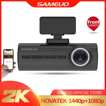Sameuo U750 Dash cam wifi glasovno snemanje skrite Dash fotoaparat Fhd 1440P spredaj wifi avto dvr kamera 24H Parkiranje Zaslon Night vision