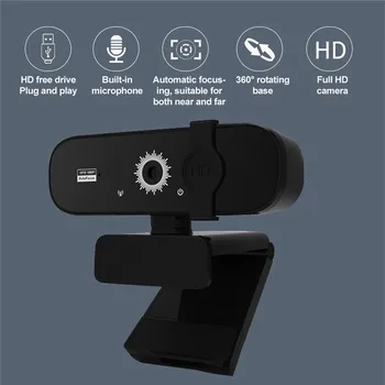 Samodejno ostrenje Webcam 5Million slikovnih Pik HD Spletna Kamera za RAČUNALNIK Prenosni Računalnik z Mikrofonom Obroč Svetlobe, web cam Svetlobe Konferenca Video