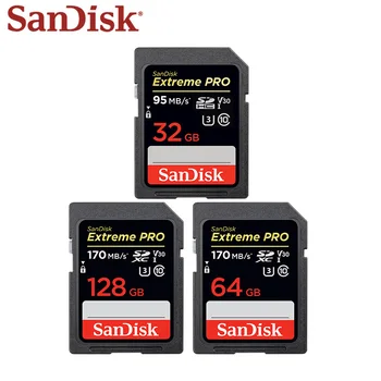 SanDisk Extreme PRO 64 GB 32 GB SD Kartica High Speed 95MB/s, Class 10 za Pomnilniško Kartico UHS-I U3 128GB Za kartice SD Kartico