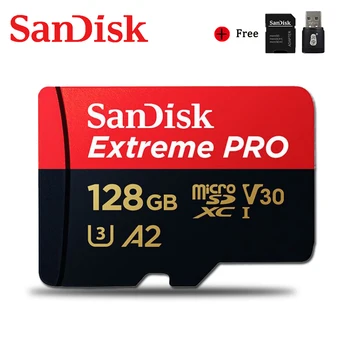 SanDisk Extreme Pro Micro SD Kartico 128GB 32GB 64GB 256GB 400GB Pomnilniško Kartico 32 64 128 gb Flash Kartica SD/TF kartice MicroSD U3 4K za Telefon