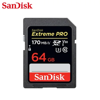SanDisk Extreme PRO SD Kartica 64GB SDXC UHS-II U3 Visoke Hitrosti 170MB/s, Class 10 za Pomnilniško Kartico Za Fotoaparat SD Kartico