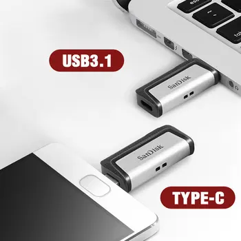 SanDisk Ultra Dual Pogon USB Tip-C 128GB USB 3.1 Flash Disk 64GB Mini USB ključ 32GB Pero Pogoni 16GB Flash Bellek SDDDC2