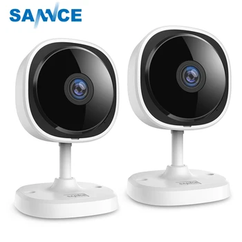 SANNCE 2pieces HD 1080P Fisheye IP Kamero Home Security Camara Brezžični Wifi, Mini Camara Night Vision IR Cut Wi-Fi Baby Monitor