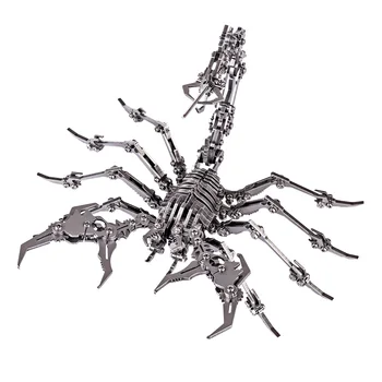 Scorpion King Sestavljanje modelov Komplet 3D Nerjavečega Jekla DIY Zbrati Snemljiv Modele, Sestavljanke, igrače, Okraski Otroci Moške, Darilo srebrna