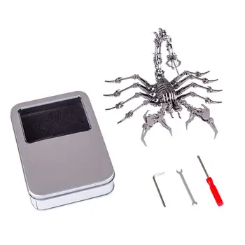 Scorpion King Sestavljanje modelov Komplet 3D Nerjavečega Jekla DIY Zbrati Snemljiv Modele, Sestavljanke, igrače, Okraski Otroci Moške, Darilo srebrna