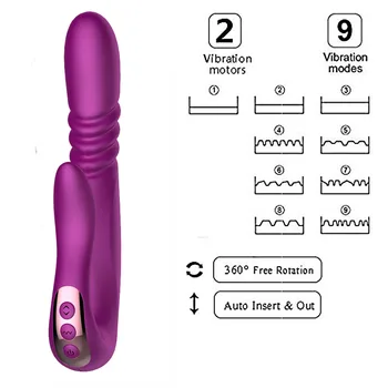 SECWELL Thrusting Dildo, Vibrator 9 Frekvenca G-spot Klitoris Vibracije Obračanje Penis Vibrator Ženska Masturbacija Ženska Seks Igrače