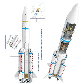 SEMBO Vesoljska Raketa gradnikov Prostora Izstrelitev Modelu Vozila Astronavt Številke City Tehnika Igrače Opeke Darilo za Otroka Fantje