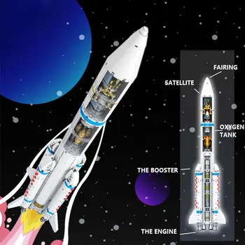 SEMBO Vesoljska Raketa gradnikov Prostora Izstrelitev Modelu Vozila Astronavt Številke City Tehnika Igrače Opeke Darilo za Otroka Fantje