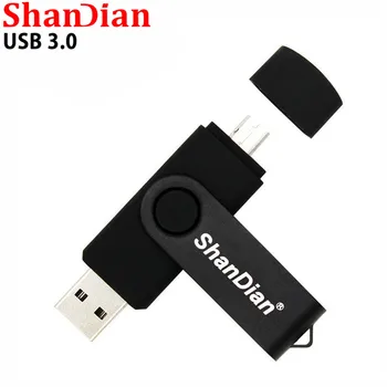SHANDIAN debelo USB 3.0 Pametni telefon ključek USB OTG pendrive 8G/16G/32 G/64GB Flash disk, pogon pero pomnilnik U disk