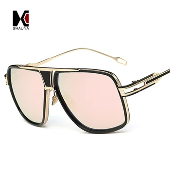 SHAUNA 11 Barve, Vintage Moških Kvadratnih sončna Očala Prevelik Moda za Ženske Gradient/Odsevni/Clear Leče Očala UV400