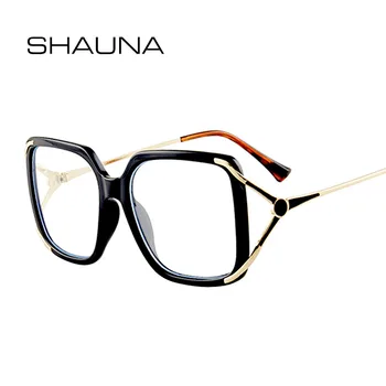 SHAUNA Anti Modra Svetloba Oversize Optičnih Slik Moda Gradient Kvadratnih sončna Očala UV400