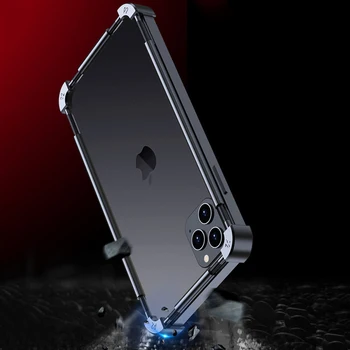 Shockproof Primeru Telefon za iPhone mini 12 11 pro x xs max xr 7 8 plus SE 2020 Aluminij metal odbijača Polni zaščitni Pokrov coque