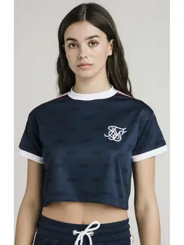 SikSilk Shadow Svile Rastlinske Tee - Navy Ženska T-Shirt Majica