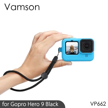 Silikonsko Ohišje za GoPro Hero 9 Zaščitni Silikonski Primeru Kožo Stanovanje Zajema Vrečko za Go Pro 9 Črno delovanje Fotoaparata Dodatki