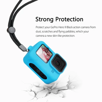 Silikonsko Ohišje za GoPro Hero 9 Zaščitni Silikonski Primeru Kožo Stanovanje Zajema Vrečko za Go Pro 9 Črno delovanje Fotoaparata Dodatki