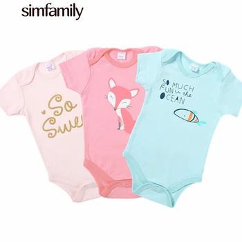 [simfamily]3pcs Bombaž Novorojenčka igralne obleke 0-12M Baby Girl Obleke Jumpsuit Baby Boy, Girl Obleke Obleke Roupa de bebe