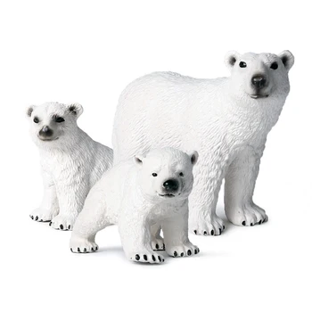 Simulacija Arktiki Divje Živali Nastavite Polarni Medved, ki je Pingvin Mladiča Živalskem vrtu Model Slika Zbirka Spoznavanja Izobraževalne Igrače za Otroke Darilo