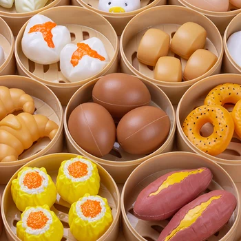 Simulacija Zajtrk Otroci Pretvarjajo, Igrajo Kuhinja Igrače Miniature Parnik Žemljice Cmoki Kitajsko Hrano Otroke, Izobraževalne Igrače