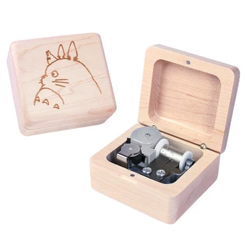 Sinzyo Ročno izdelane Lesene Tonari No Totoro Music Box Lesa Izrezljane Mehanizem Glasbeno Polje Darilo Za Božič, Valentinovo, Rojstni dan