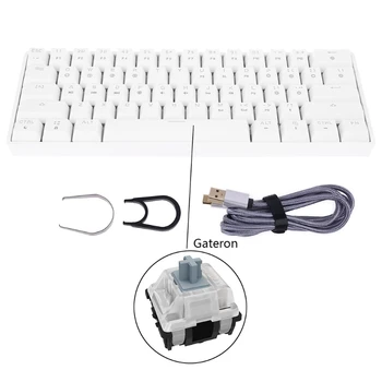 SK61 Prenosni 60% Mehanska Tipkovnica Gateron optična Stikala RGB Osvetljen Hot Swappable Žično Gaming Keyboardfor PC Mac