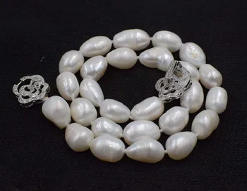 Sladkovodne pearl beli barok 10-11 mm ogrlica 18 inch debelo biseri narave