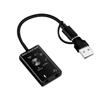 Slušalke 7.1 Zunanja zvočna Kartica Za Prenosnik USB Avdio 3D Zvočno Kartico, Mikrofon