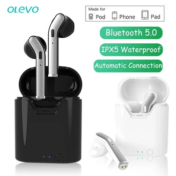 Slušalke brezžične bluetooth 5.0 slušalka tws bloothooth slušalke hi-fi stereo zvok sweatproof z mikrofonom za modri zob telefon