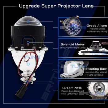 Smerniki Leče, Bi-xenon HID Projektor Iskanje Hudič Oči Satja Objektiv 2.5 Super WST Za H4 H7 Avto Svetlobe Pribor za Natikanje