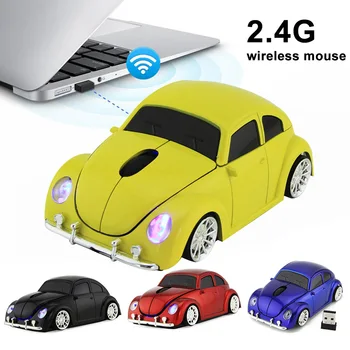 Smešno Avto Oblika Ergonomska Brezžična Miška s Sprejemnikom Za Prenosni RAČUNALNIK Gaming miška Mini Avto igra miš miš 2.4 GHz