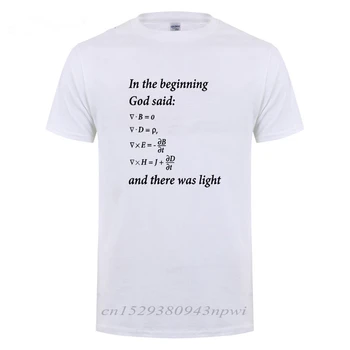 Smešno Matematiko Design Bog Je Rekel: Enačbe In Potem Je Bila Svetloba T-Majica Za Ljudi Z Vero Krščansko Jezus Majica S Kratkimi Rokavi
