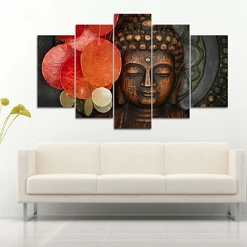 Sodobna Okvirji Za Slike Platno Cuadros 5 Plošči Živali Buda Krajine Doma Dekoracijo Umetnosti Tiskanja Modularni Slike YGYT