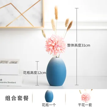 Sodobni Dodatki Gradient Modre In Bele Keramične Vaze Ustvarjalne Cvet Ware Dnevna Soba Namizno Dekoracijo Doma