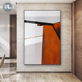 Sodobno Abstraktno Oranžna geometrijske barvo, teksturo Platno Umetniške Slike Za dnevno Sobo, Plakati, Tiskanje Steni Plakat Doma Dekor