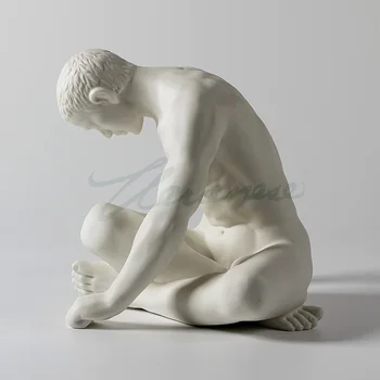 Sodobno keramično lik kiparstvo golih art človek kip povzetek mislec figur gay angel mladoletnike ornament obrti