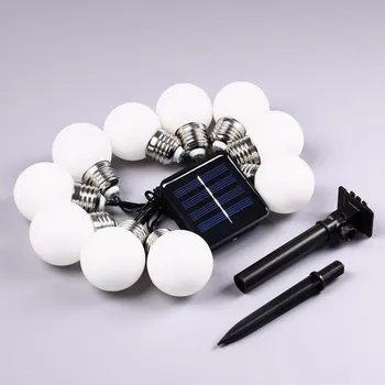 Solar Powered 10/20/30 LED G50 Svetu Niz Vila Svetlobo na Prostem IP65 Vrt Teraso Letnik Festoon Žogo Božično Niz Svetlobe