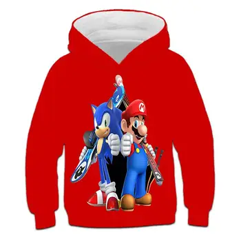 Sonic Hedgehog Vrhovi Otrok Hoodies Za Fantje Plašč Dekleta Hooded Majica Ulične Dolgimi Rokavi, Puloverji Rojstni dan Darila
